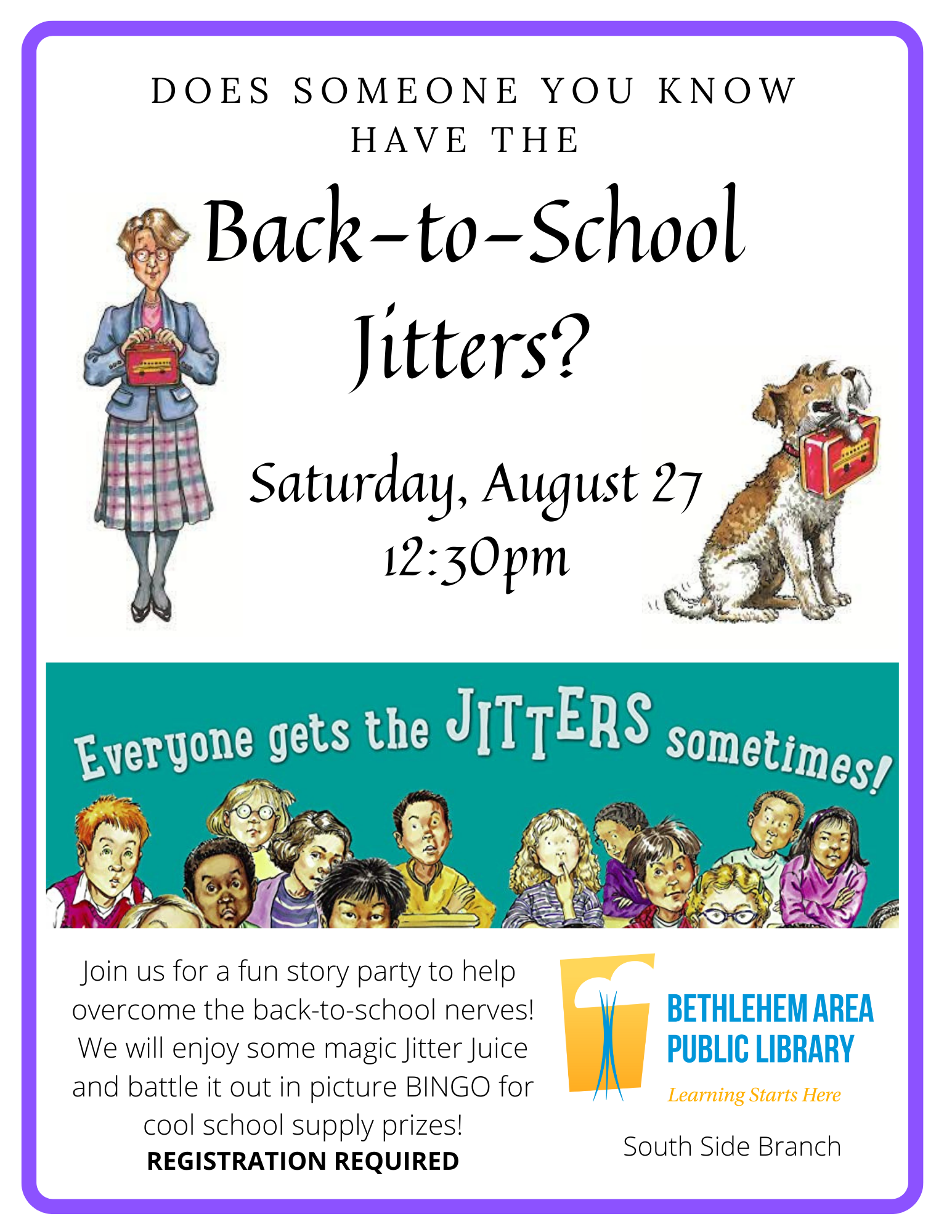 Back-to-School Jitters Party at South Side!