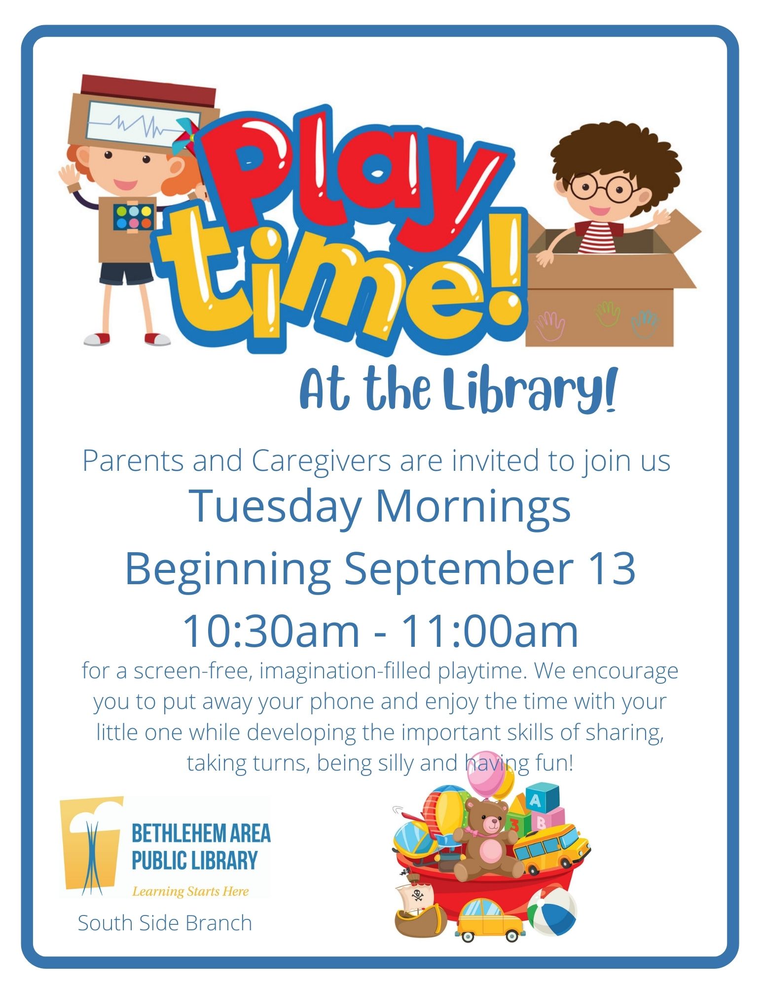 Join us for an old fashioned imaginative playgroup!