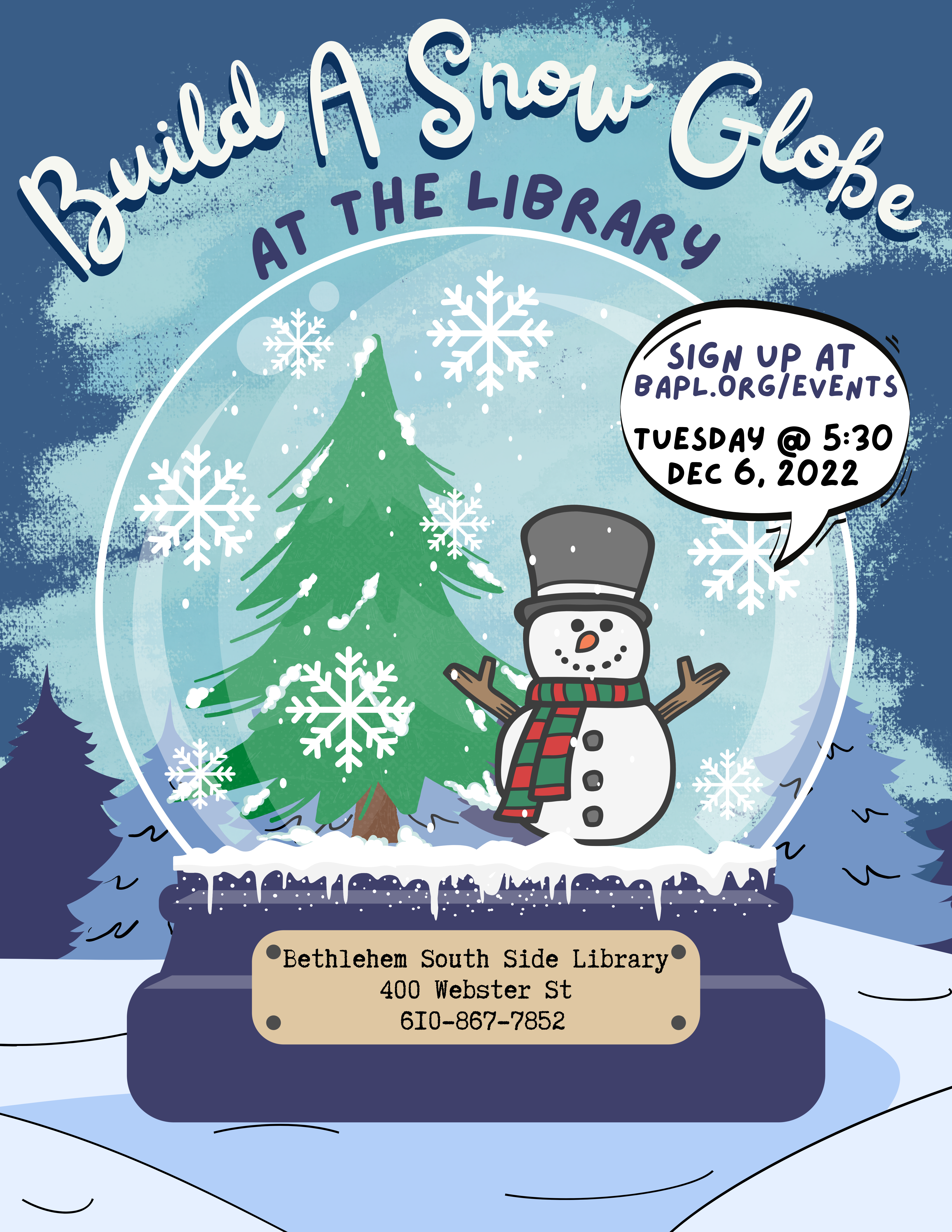 Build A Snow Globe at the Library - December 6, 2022 at 5:30pm