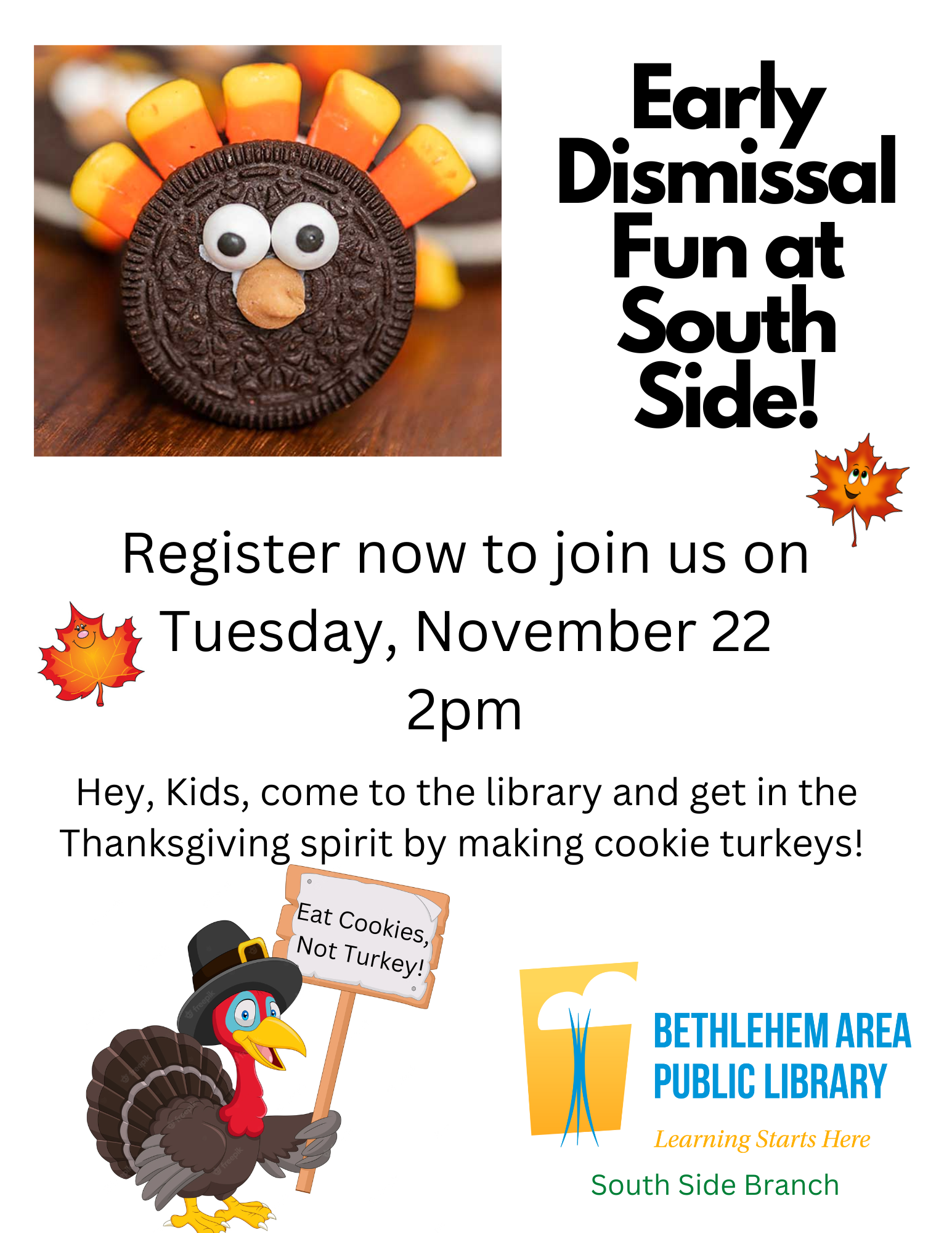 join us to make some fun turkeys!