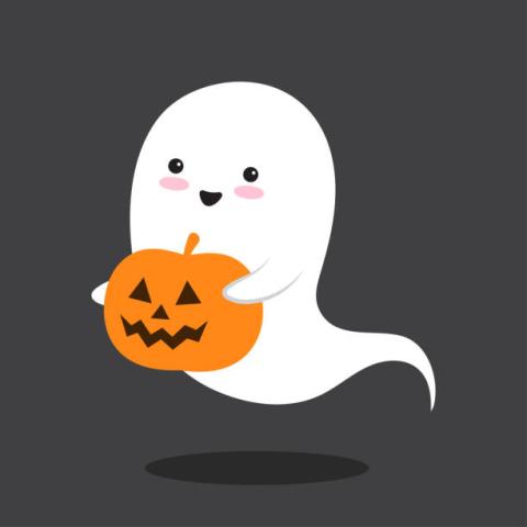 Ghost holding pumpkin
