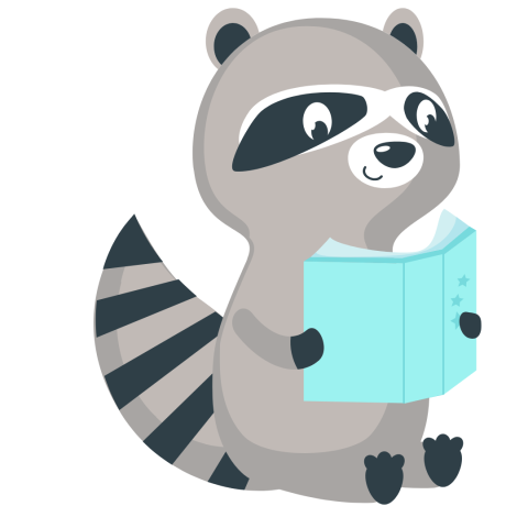 raccoon reading