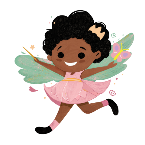 A doodle of a fairy running