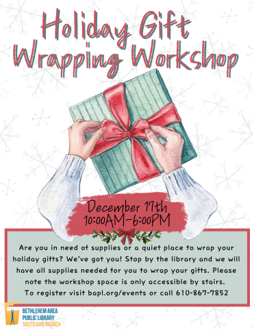 Holiday Gift Wrapping Workshop Poster