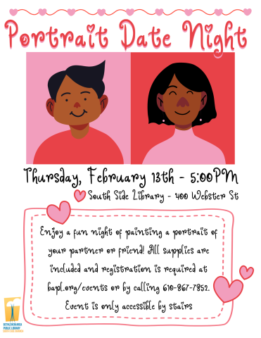 Couple Date Night poster pink and red with hearts