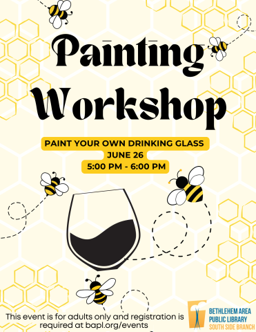 Bee Drinking Glass Painting