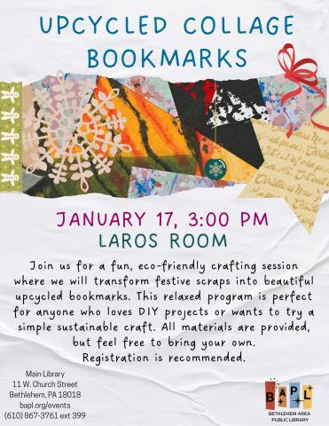 upcycled collage bookmarks program