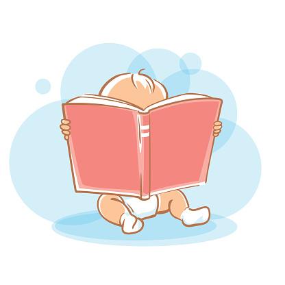 Baby reading book