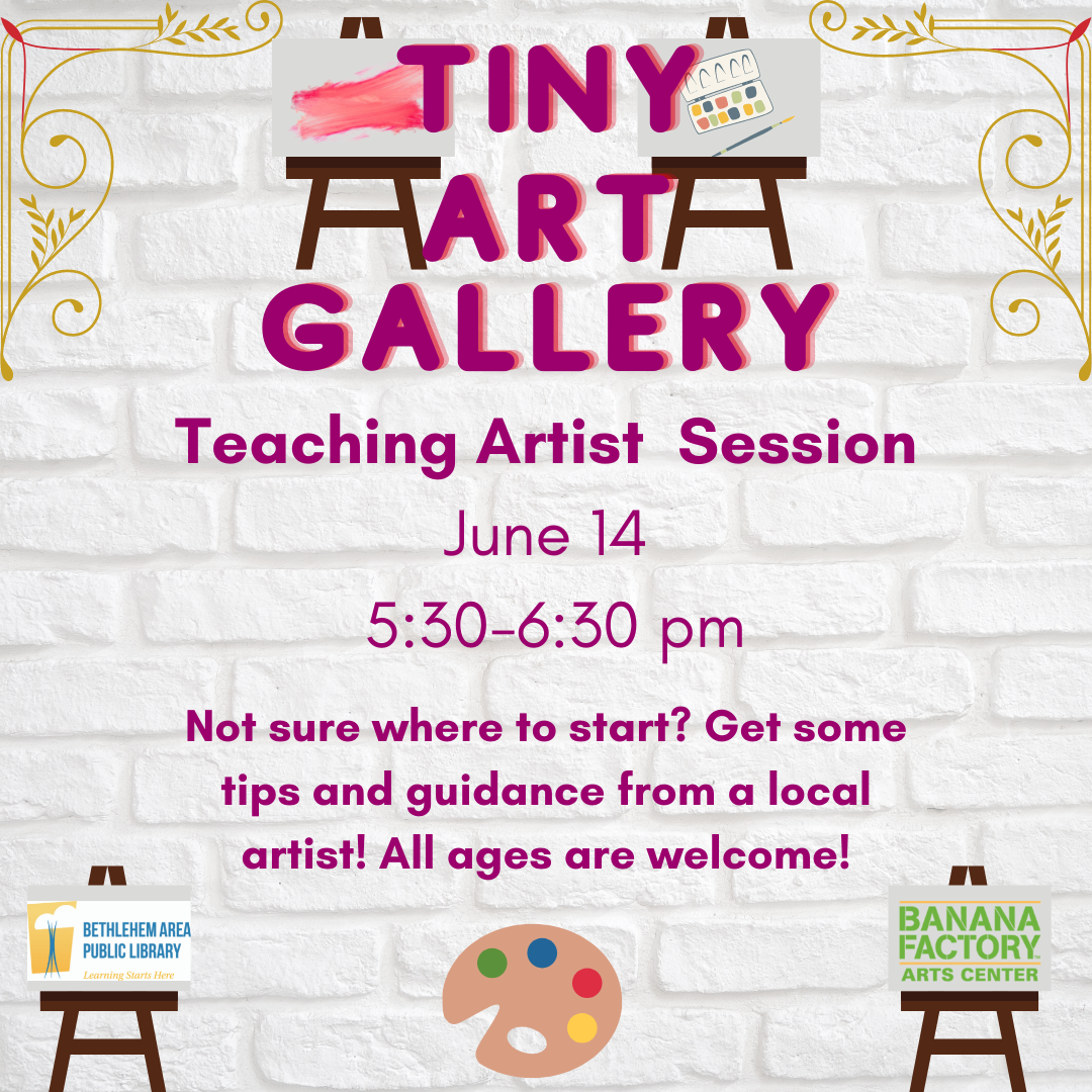 Not sure where to start? Get some tips and guidance from a local artist! All ages are welcome!