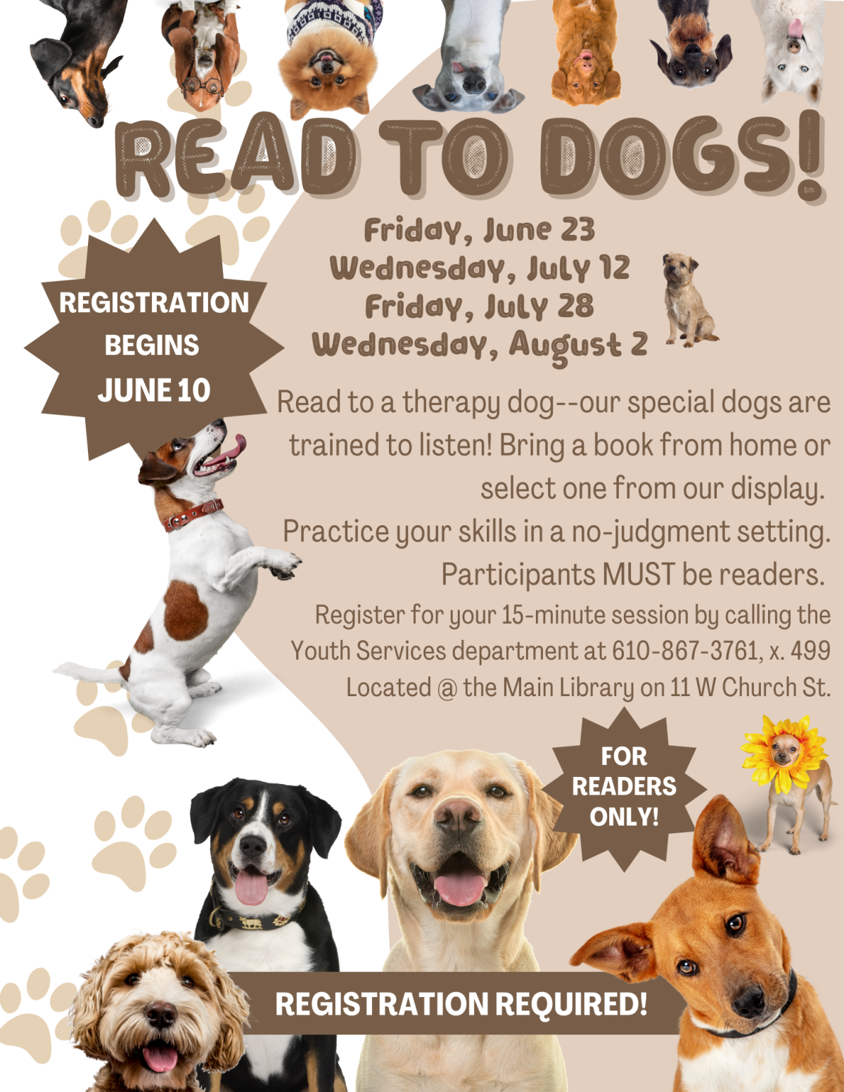 Read to Dogs REGISTRATION BEGINS JUNE 10