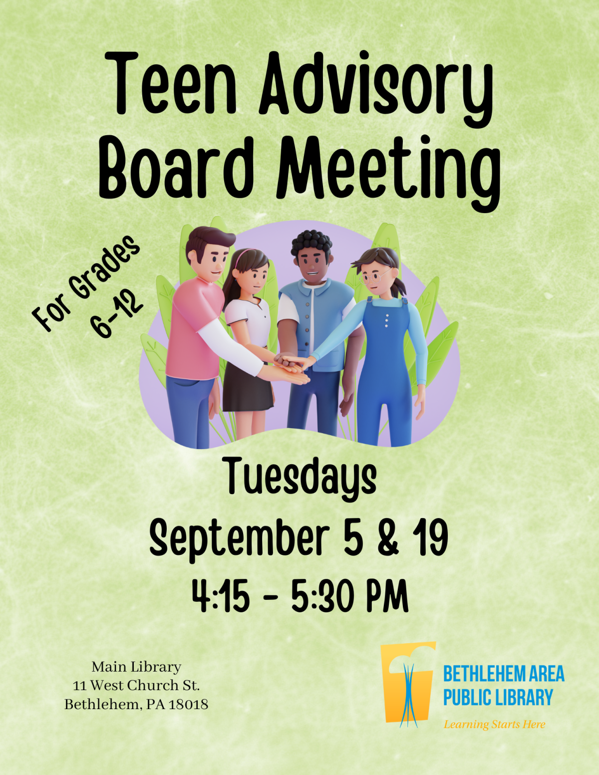 Teen advisory board meetings