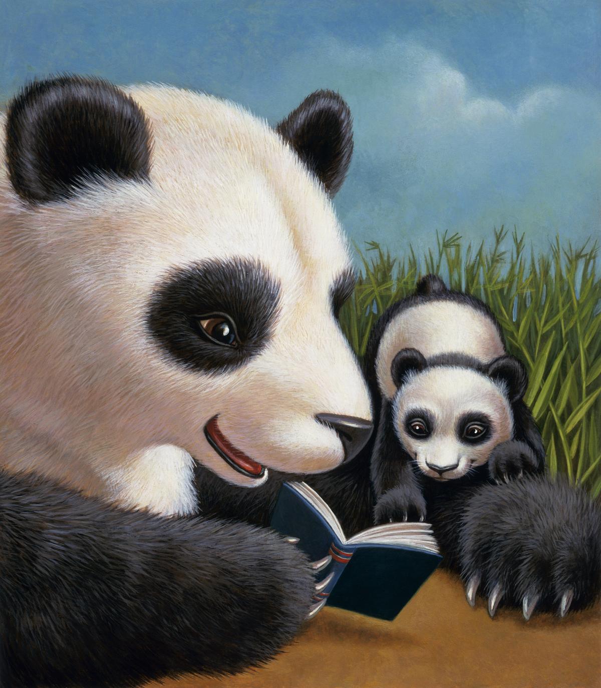 panda reading