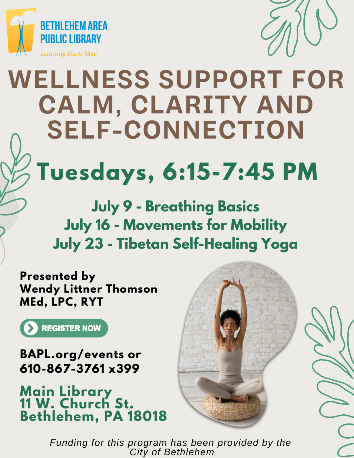 Wellness Support for Calm, Clarity and Self-connection