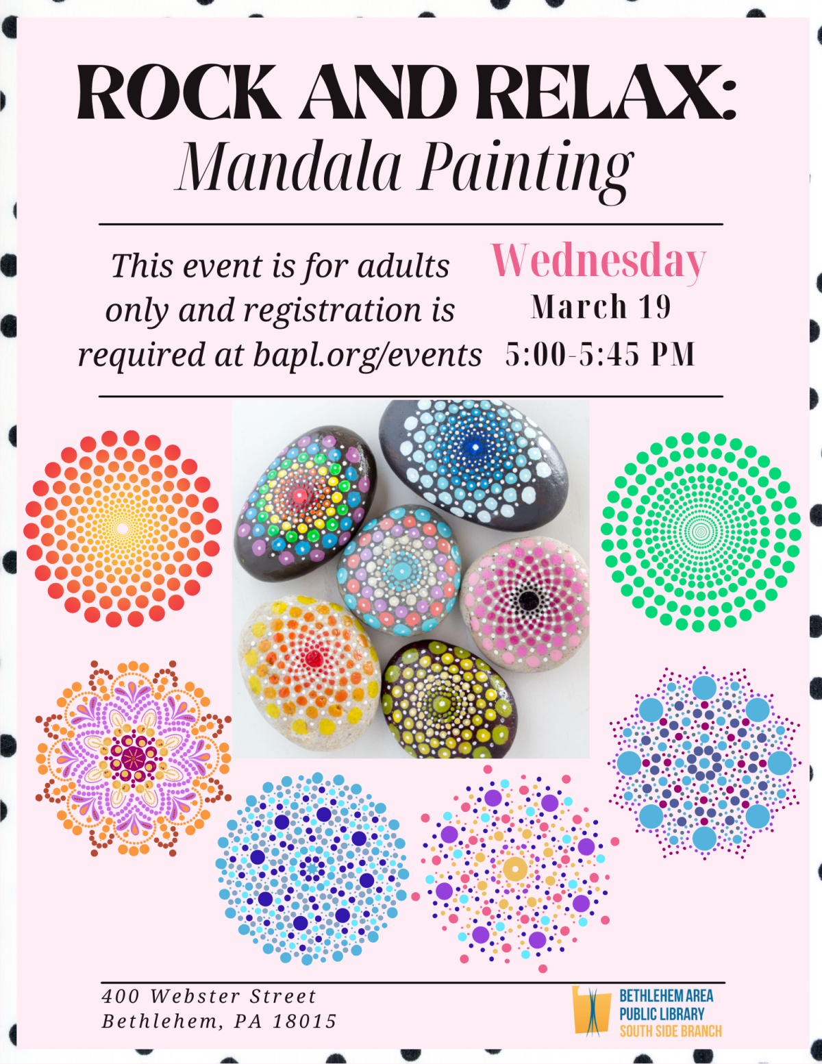 Rock and Relax: Mandala Painting Event