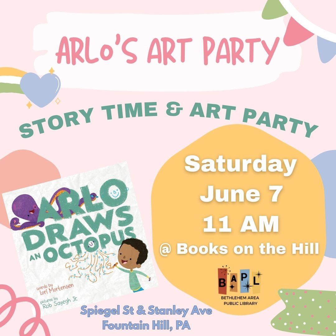Arlo's Art Party - Story Time & Art Party - Saturday, June 7 - 11 AM @ Books on the Hill