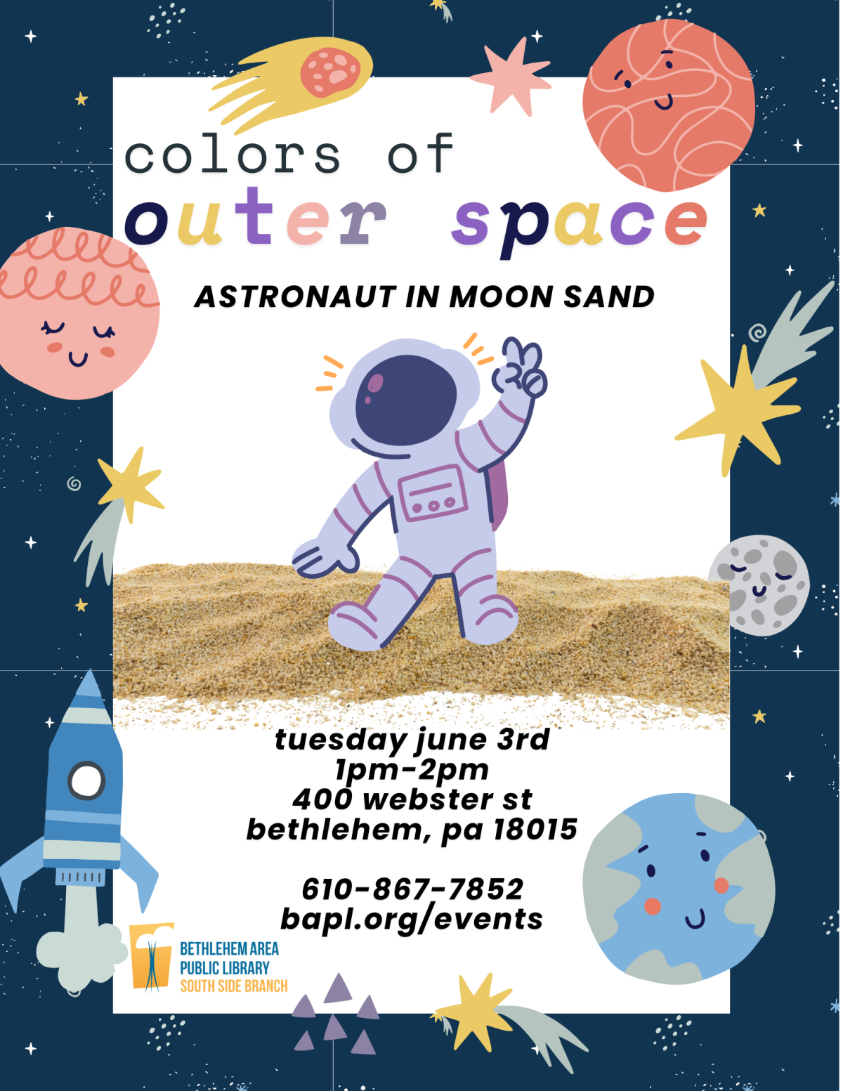 Flyer for all Tuesday events at 1 p.m. in June.