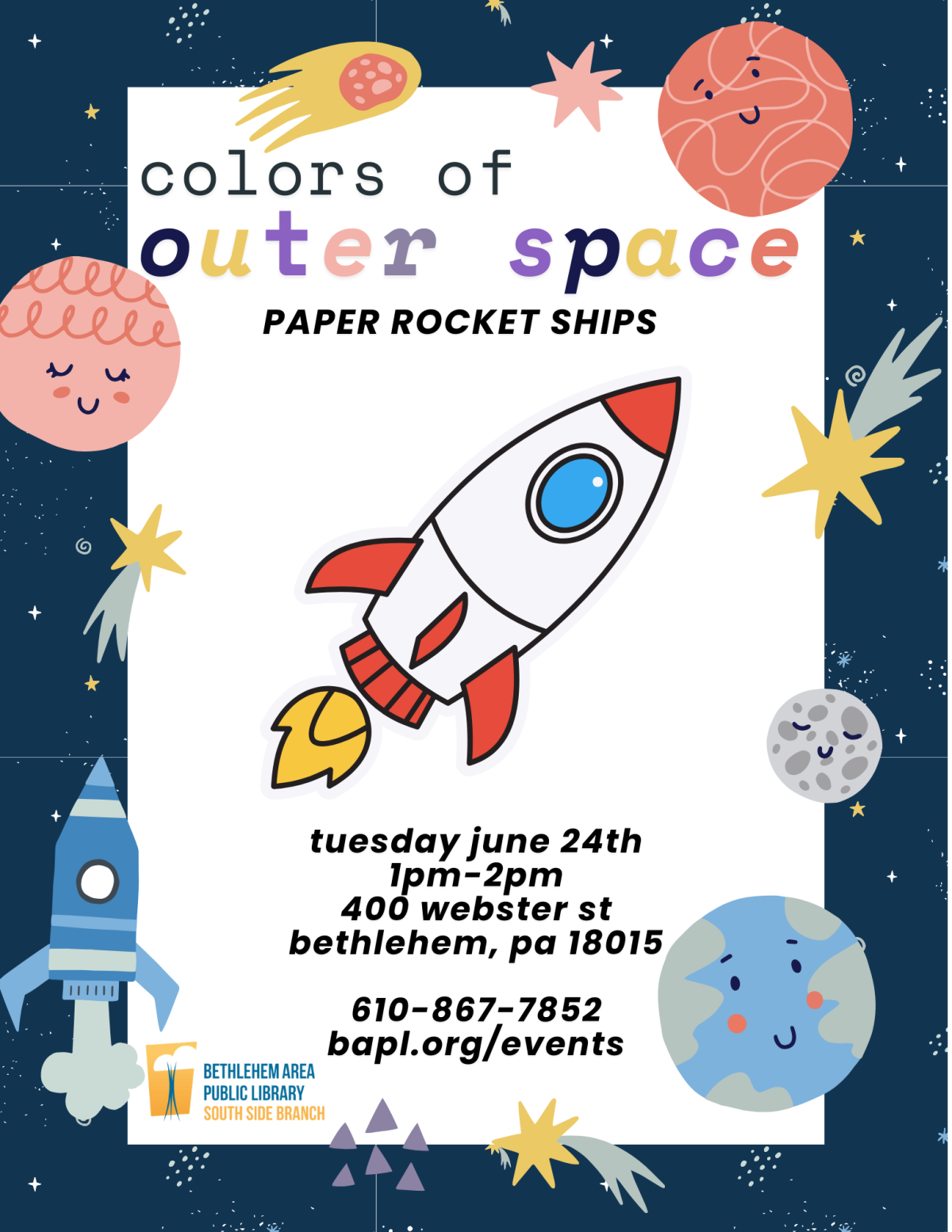 Flyer for all Tuesday events at 1 p.m. in June.