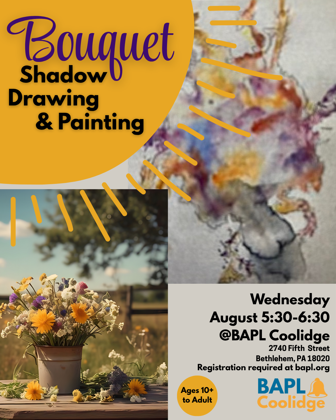 bouquet shadow drawing & painting