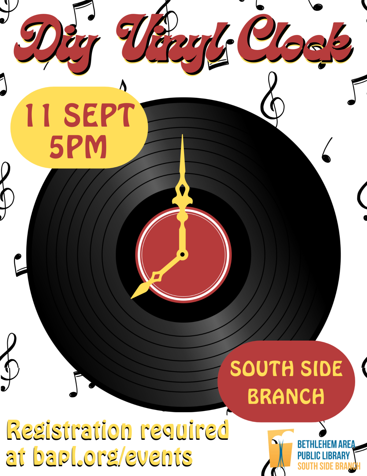 diy vinyl clock poster