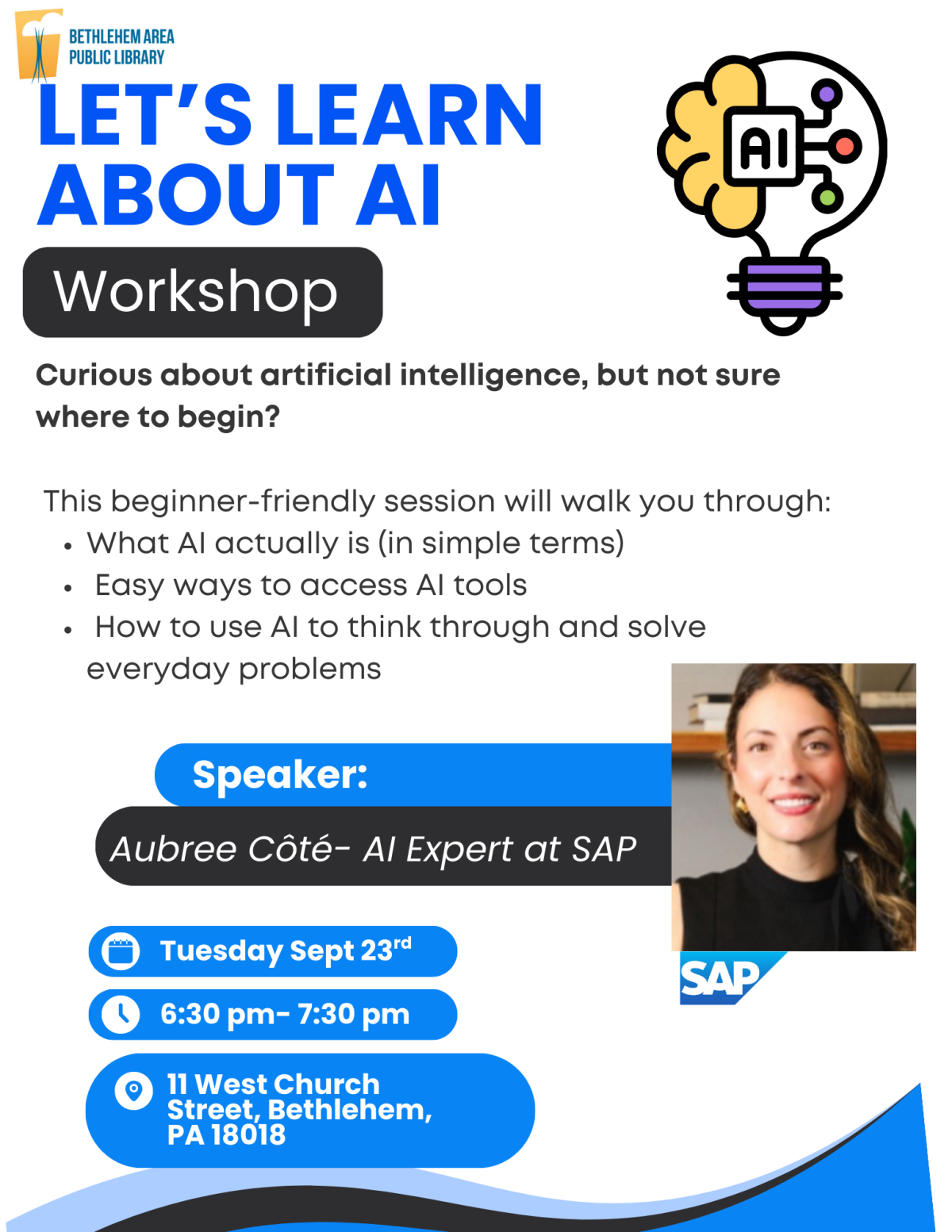 AI workshop flier